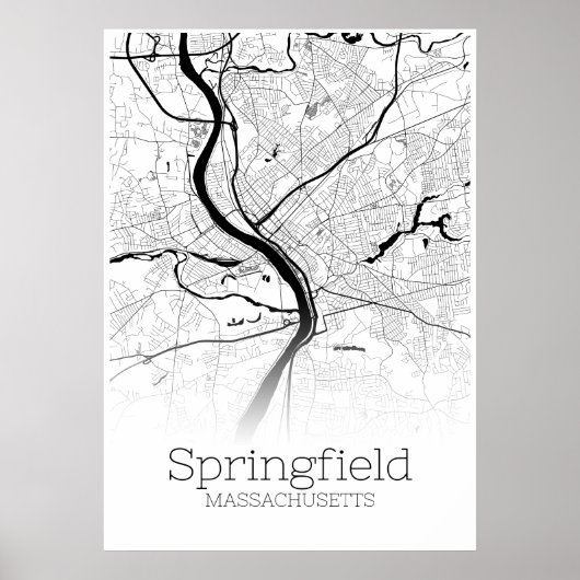 Springfield Map - Massachusetts - City Map Poster (Vorne)