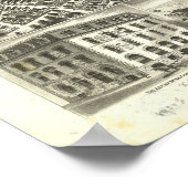 Springfield Mass. 1875 Antique Panoramabalkarte Poster (Ecke)