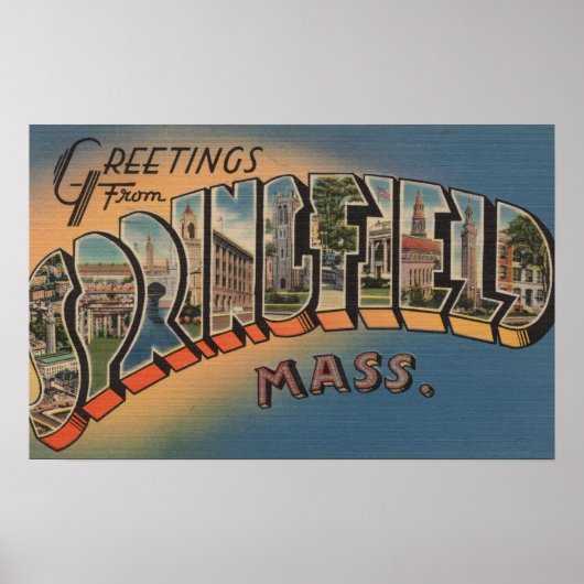 Springfield, Massachusetts - Großbuchstaben 2 Poster (Vorne)