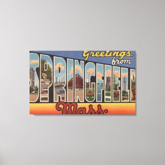 Springfield, Massachusetts - Großbuchstaben Leinwanddruck (Vorderseite)
