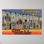 Springfield, Massachusetts - Großbuchstaben Poster (Vorne)