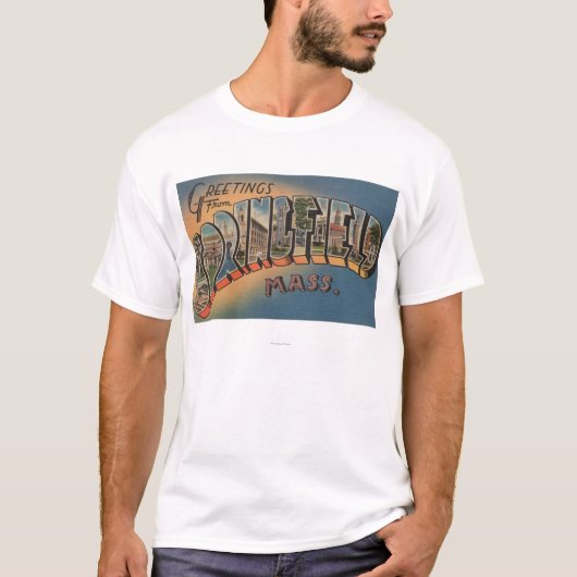 Springfield, Massachusetts - großer Buchstabe 2 T-Shirt (Vorderseite)