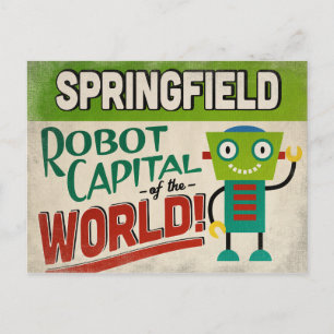 Springfield Missouri Roboter - Lustige Vintage Postkarte