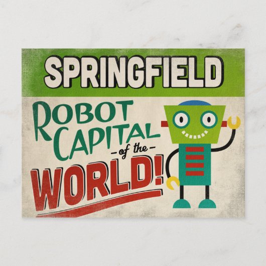 Springfield Missouri Roboter - Lustige Vintage Postkarte (Vorderseite)