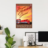 Springfield Missouri Texas Special Retro Zug Poster (Heimbüro)