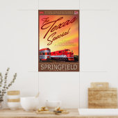 Springfield Missouri Texas Special Retro Zug Poster (Küche)