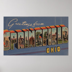 Springfield, Ohio - große Buchstabe-Szenen Poster