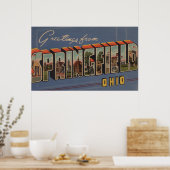 Springfield, Ohio - Große Buchstabenszenen Poster (Küche)