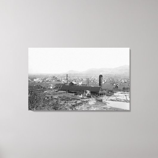 Springfield, OR Town View und Lumber Mills Leinwanddruck (Vorderseite)