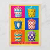 Springfield Postkarte Illinois Popcorn Vintage (Vorderseite)