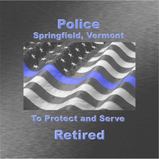 Springfield, Vermont. Police Aufkleber (Vorderseite)