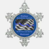 Springfield, Vermont. Police Schneeflocken Zinn-Ornament (Vorderseite)
