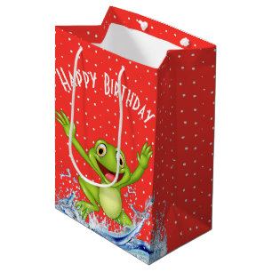 Springfrog auf Polka Dots Mittlere Geschenktüte