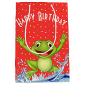 Springfrog auf Polka Dots Mittlere Geschenktüte (Vorderseite)