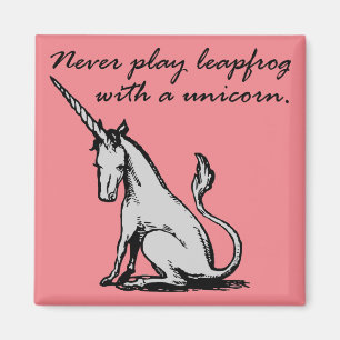 Springfrosch mit einem Einhorn Lustiger Kühlschran Magnet