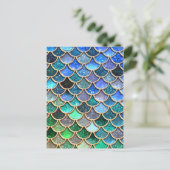 Springlike multicolor Glitter Mermaid Scales Postkarte (Stehend Vorderseite)