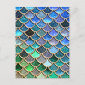 Springlike multicolor Glitter Mermaid Scales Postkarte (Vorderseite)