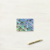 Springlike multicolor Glitzer Mermaid Scales Post-it Klebezettel (Auf Schreibtisch)