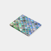Springlike multicolor Glitzer Mermaid Scales Post-it Klebezettel (angewinkelt)