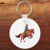 Springpferd mit dem Mann Schlüsselanhänger (Rückseite)