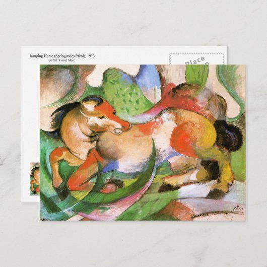 Springpferd Postkarte (Vorne/Hinten)