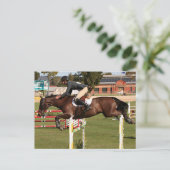 Springpferd und Fahrer 2 anzeigen Postkarte (Stehend Vorderseite)