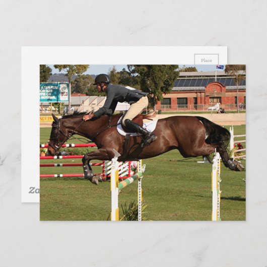 Springpferd und Fahrer 2 anzeigen Postkarte (Vorne/Hinten)