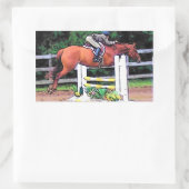 Springreitsticker Rechteckiger Aufkleber (Tasche)