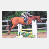 Springreitsticker Rechteckiger Aufkleber (Vorderseite)