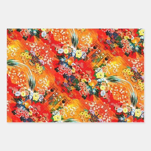 Springs Set Floral, Mah Jongg und Melange Geschenkpapier Set (Vorderseite 3)