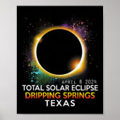 Springs Texas Totality Total Solar Eclipse 2024 Poster (Vorne)