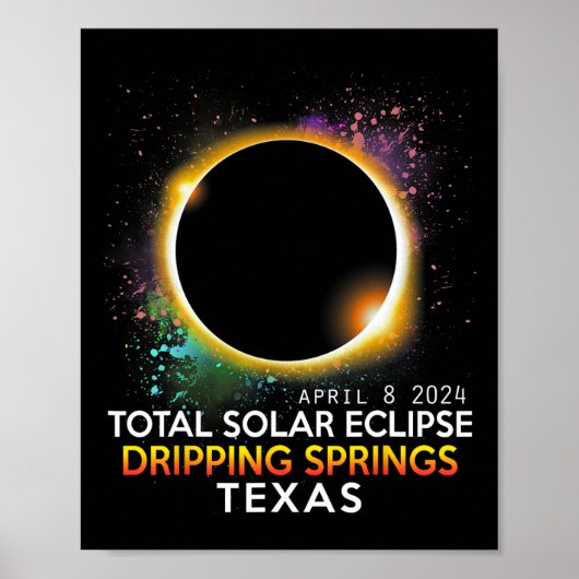 Springs Texas Totality Total Solar Eclipse 2024 Poster (Vorne)