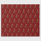 Springseil-Hüpf-Strichmännchen Geschenkpapier (Flach)