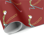 Springseil-Hüpf-Strichmännchen Geschenkpapier (Rolleneckpunkt)
