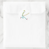 Springseil hüpfender Stockmann Runder Aufkleber (Tasche)