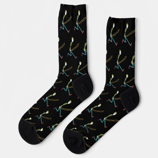Springseil hüpfender Stockmann Socken (Linkes Detail)