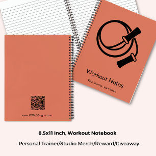 Springseil Orange Schwarz Motto Fitness Training Notizblock