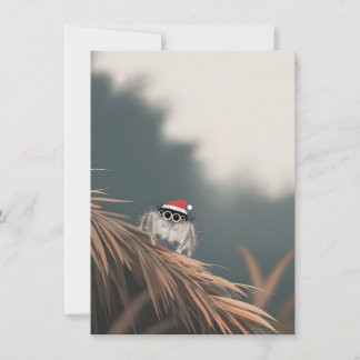 Springspinne auf Weihnachtsbaum-Karten Feiertagskarte