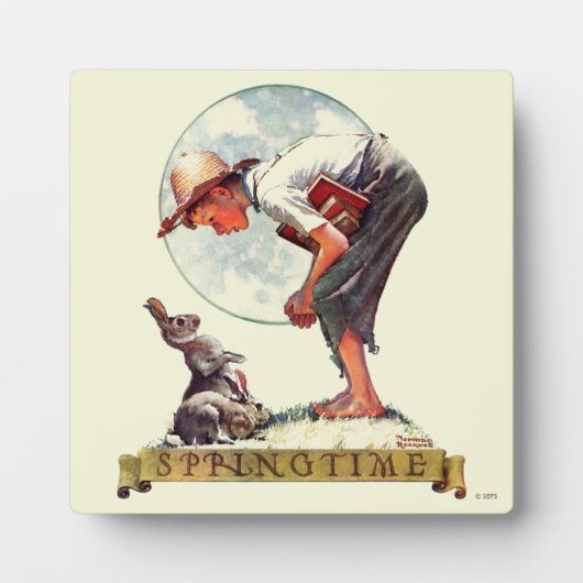Springtime, 1935 Junge mit Hase Fotoplatte (Vorderseite)