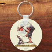 Springtime, 1935 Junge mit Hase Schlüsselanhänger (Vorderseite)