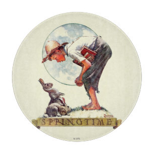Springtime, 1935 Junge mit Hase Schneidebrett