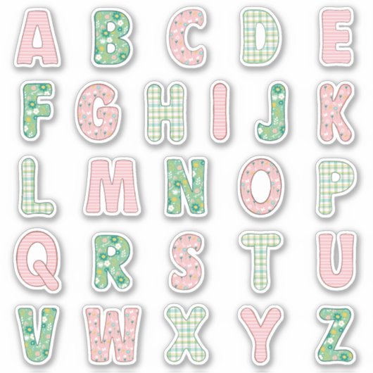 Springtime Alphabet Sticker (Vorderseite)