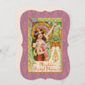 Springtime Art Nouveau Einladung (Vorne/Hinten)