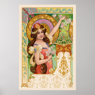 Springtime Art Nouveau Poster