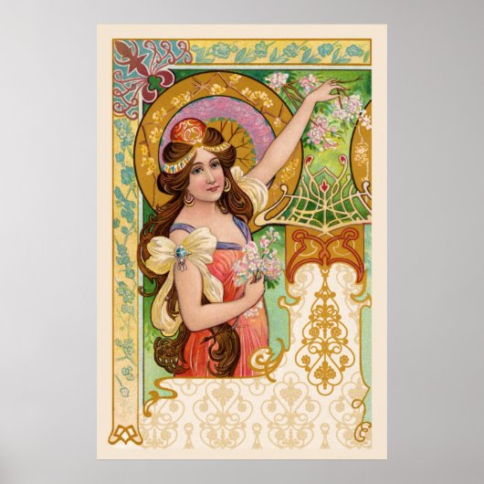 Springtime Art Nouveau Poster (Vorne)