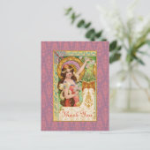 Springtime Art Nouveau Postkarte (Stehend Vorderseite)