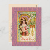 Springtime Art Nouveau Postkarte (Vorne/Hinten)