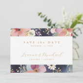 Springtime Beautiful Abstract Floral Two Photos Save The Date (Stehend Vorderseite)