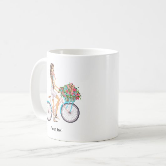 Springtime Bicycle Girl Kaffeetasse (Vorderseite Links)
