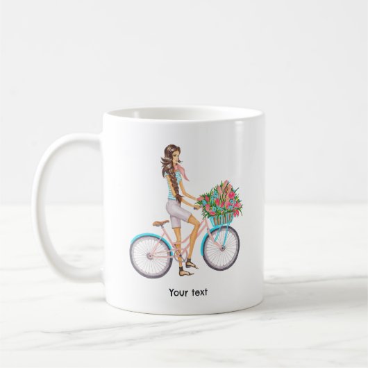 Springtime Bicycle Girl Kaffeetasse (Links)